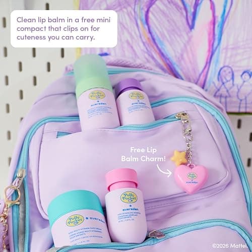 Evereden x Polly Pocket Travel Size Kids Skincare & Haircare Set + Lip Balm | Limited-Edition Gift Box, Kids Skincare & Haircare Minis & Lip Balm Charm, Dermatologist-Tested, TSA Approved, Clean & Vegan thumbnail 7