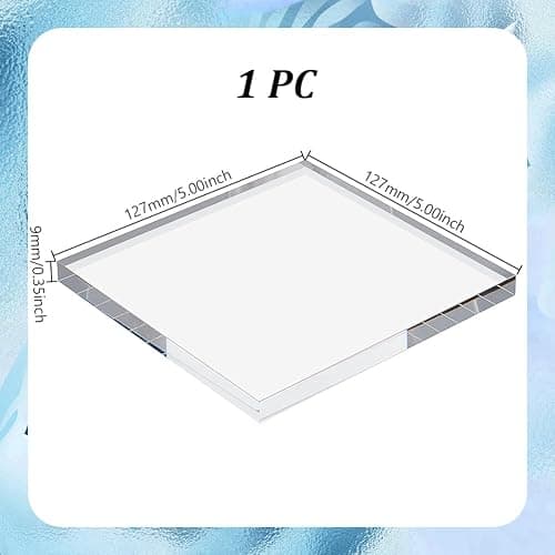 AHANDMAKER Acrylic Base Stand 5x5 Inch Square Clear Polished Block Cube Riser Display Pedestal Stands for Collectibles Jewelry Props Collection Display Home Decor thumbnail 3