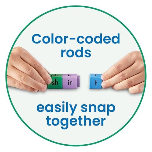 hand2mind Reading Rods Phonics Word-Building, Word Building Activities, Spelling Toys, Montessori Alphabet Letters, Reading Tools for Kids, Science of Reading Manipulatives, Phonemic Awareness thumbnail 3