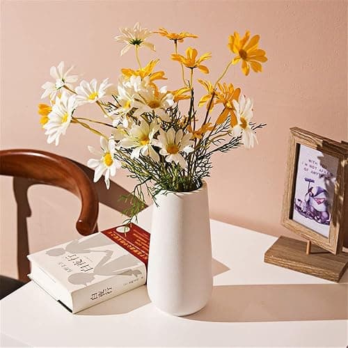 Weiße Vasen Keramik, Vase Weiß, Vasen Deko Keramik, Blumenvase Decorative, Vase Für Pampasgras, Für Pampasgras, Ideal Zur Lagerung Von Blumen Anderen Deko, Blumenvase Deko Wohnzimmer, Schlafzimmer thumbnail 6