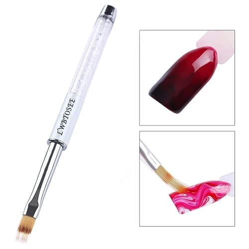 LWBTOSEE 2pc Ombre Nail Brush Nail Art Painting Pen Set,UV Gel Polish Gradient Color Rhinestone Crystal for Ombré,Black and White,Metal Diamond Acrylic Handle(C) thumbnail 7