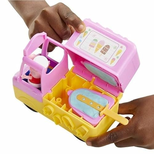 Play-Doh Peppa's Ice Cream Playset with Ice Cream Truck, Peppa and George Figures, and 5 Non-Toxic Modeling Compound Cans, Peppa Pig Toy for Kids 3 Years and Up thumbnail 6