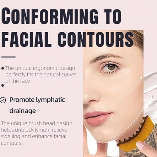 1/2 PCS Lymphatic Contour Face Brush for Sculpting – Anti-Puffiness, Detox & Lift, Improves Skin Glow & Absorption (1 Pcs Contour Face Brush) thumbnail 4
