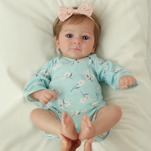 SCOM Lifelike Reborn Baby Dolls Girl - Felicia, 17-Inch Realistic-Newborn Baby Dolls with Weighted Soft Cloth Body, Real Life Cute Reborn Dolls with Gift Box for Kids Age 3+ thumbnail 9
