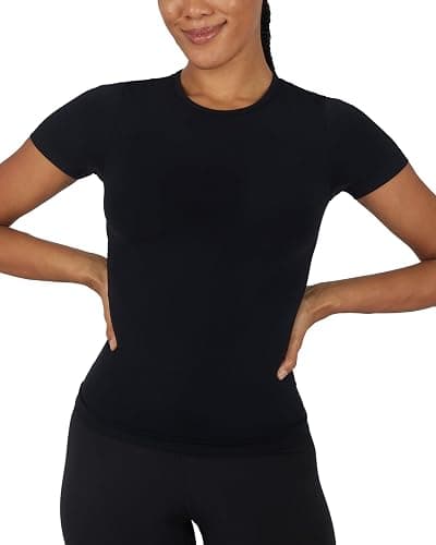 Yogalicious Basic Short Sleeve T-Shirt 2 Pack Soft Slim Fit Gym Shirt for Women thumbnail 2