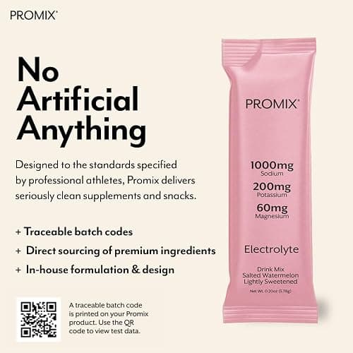 ProMix Nutrition Electrolytes Powder Hydration Packets - Himalayan Pink Salt, Magnesium, Potassium, Vitamin C - Salted Watermelon, Lightly Sweetened - 30 Servings (Pack of 30) thumbnail 5