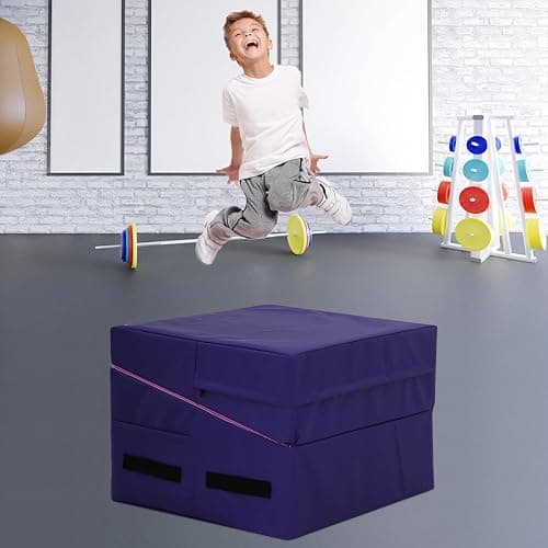 Gymnastics Mat 34”X24”X14” Incline Tumbling Mats for Home Gym, Folding Exercise Mat Cheese Wedge Mat with Non-Slip PVC Surface & Handles for Kid Adults Workout thumbnail 6