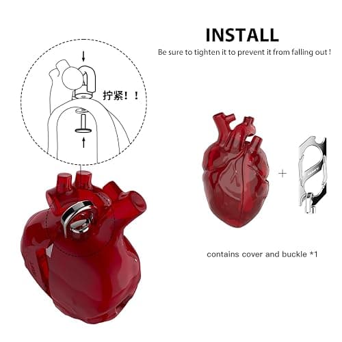 Heart-Shaped Liquid Silicone Protective Case for AirPods Pro 2/1 – Drop-Proof Cover with Metal Hook, Compatible with AirPods Pro Charging Case (Red) thumbnail 5
