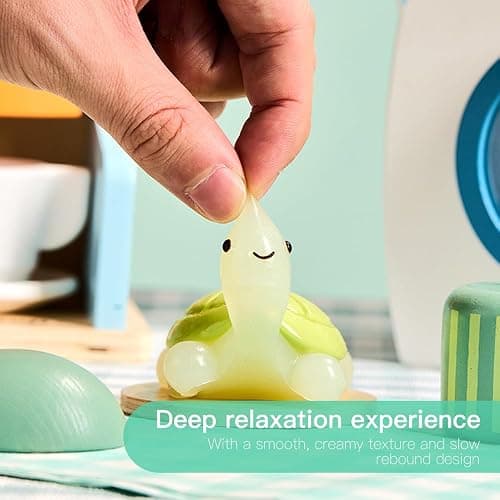 Cute Animals Taba Squishy Toys for Kids & Adults – Kawaii Stress Relief Fidget Sensory Toys, Soft Silicone Squeeze Gifts for Children, Teens, and Adults (Turtle) thumbnail 6