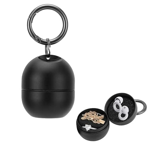 Jewelry Ring Holder Keychain,Portable Travel Sports Ring Keeper Case,Mini Small Versatile Carrying Display Storage Organizer Box With Key Chain - Image 1