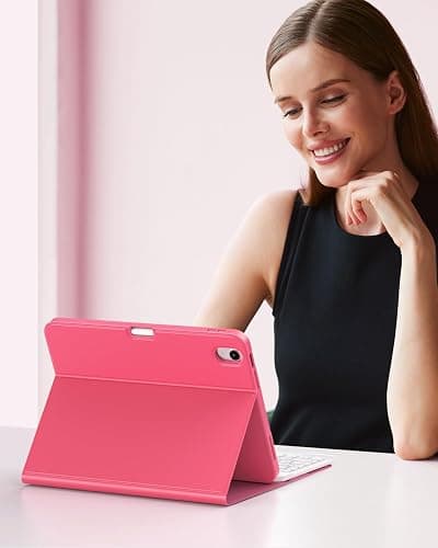 MoKo for iPad (A16) 11th Generation Case with Keyboard 11 inch 2025, iPad 10th Generation 10.9 inch Keyboard Case with Pencil Holder, Multi-Angle Detachable Bluetooth Keyboard, Pink thumbnail 8