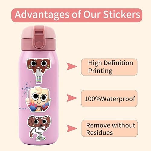 54Pcs World for Dandys Stickers, Figure Vinyl Waterproof DIY Sticker Decals for Party, Water Bottle Scrapbook Laptop Skateboard Computer for Teens Fans thumbnail 6