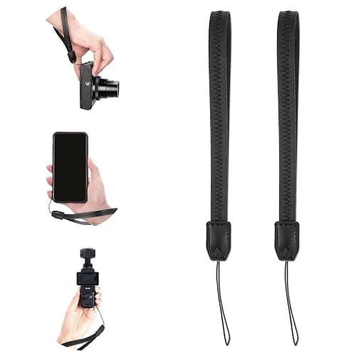 2 Pack Durable PU Leather Short Lightweight Hand Wrist Strap Lanyard String for Canon V10 G7X Mark III G5X Mark II Sony ZV-1 II RX100VII Ricoh GRIIIx Panasonic DMC-LX10 SOFORT 2 Osmo Pocket 3 Camera - Image 1