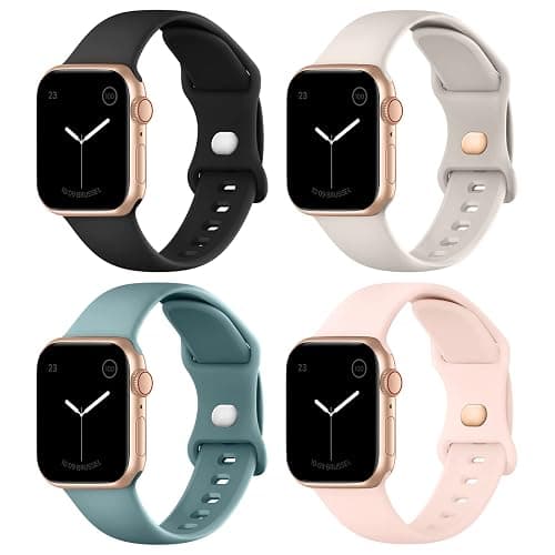 Sport Bands Compatible with Apple Watch Band 38mm 40mm 41mm 42mm 44mm 45mm 46mm 49mm for Women Men, Silicone Replacement Wristbands Straps for iWatch Series Ultra 2/Ultra/10/9/8/7/6/5/4/3/2/1/SE - Image 1