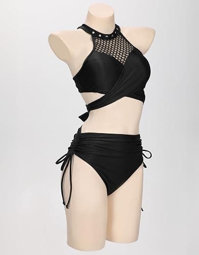 Meowcos Women's Bikini Sets Gothic Bathing Suit Fishnet Designed Two Piece Swimsuit thumbnail 2