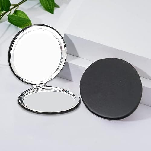 Compact Mini Round Makeup Mirror - Double Sided, Portable Folding Travel Mirror thumbnail 6