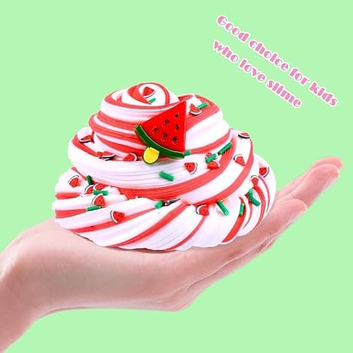 Red Watermelon Butter Slime for Kids, Funny Two-Toned Cake Butter Slimes, Super Soft Sludge Toy, DIY Slime Party Favors for Girls Boys, Stress Relieve Toy (200ML) thumbnail 4