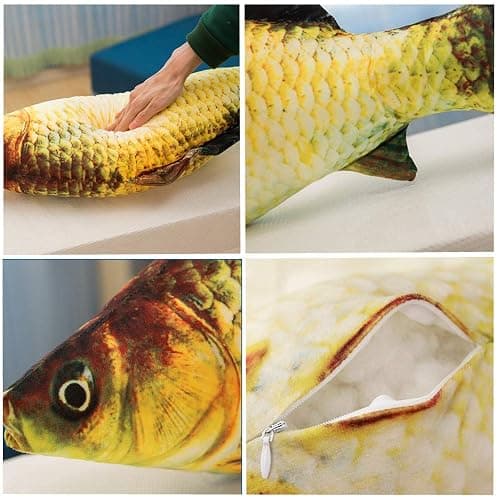 JULAN 3D Giant Soft Fish Cushion Pillow Carp Plush Pillow Stuffed Toy Throw Pillow for Home Decoration Gift Kids Pillow Stuffed Animal Toy (31inch/ 77cm) thumbnail 4