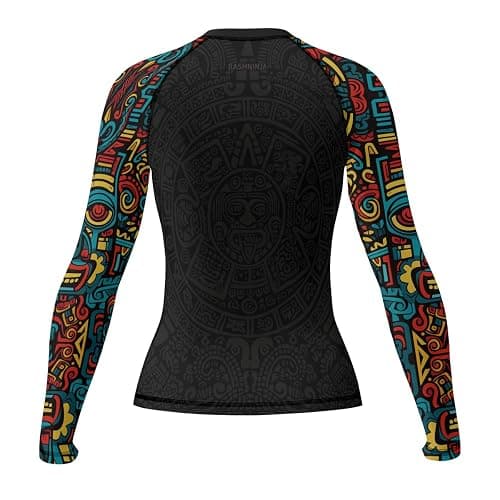 RASHNINJA Aztec Women's Long Sleeve Rash Guard BJJ MMA Grappling Compression Shirt Jiu Jitsu Rashguard for Women thumbnail 4