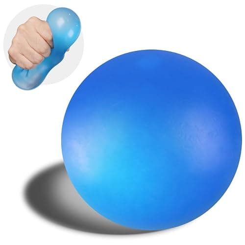Slow Rise Giant Gel Stress Balls for Adults, 3.54" Malt Sugar Filled Squishy Fidget Toy - Silent Maltose Squeeze Ball for Adults Anxiety Relief/Hand Therapy/Autism/ADD/ADHD (Blue) - Image 1