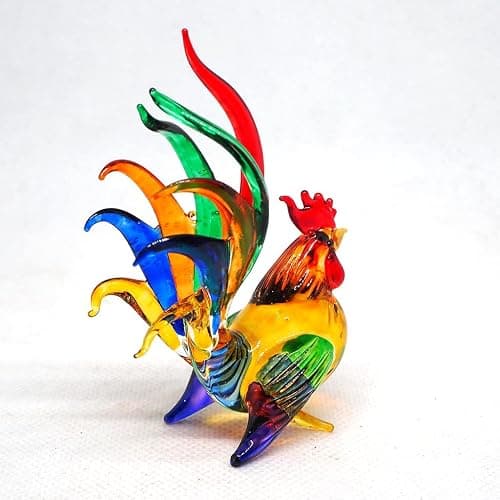 ZOOCRAFT Whimsical Glass Chicken Figurine - A Playful Accent for Farmhouse or Country-Inspired Décor thumbnail 4