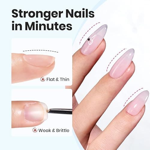 Beetles Builder Gel for Nails 2Pcs, 7 in 1 Clear Building Gel Set HEMA-FREE & TPO FREE with Nail Brush, for Strengthening Natural Nail Apex & Extension DIY Salon at Home,UV LED Lamp Cured thumbnail 5