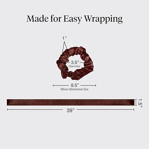 Kitsch Satin Heatless Curler Set, No Heat Damage Styling - Chocolate | Heatless Curls Overnight w/34 " Hair Waver & 2 Satin Scrunchies, Comfortable Hair Curlers to Sleep in for Frizz-Free Hair thumbnail 5