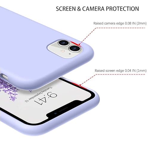 DUEDUE for iPhone 11 Case Liquid Silicone Slim Cover with Microfiber Lining Shockproof Protective Phone Case for iPhone 11 6.1 inch Light Purple thumbnail 4