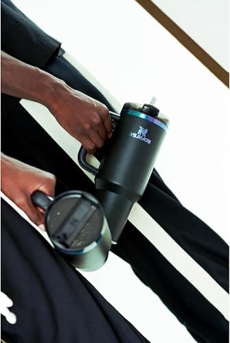 STANLEY Quencher H2.0 Tumbler with Handle and Straw 40 oz | Flowstate 3-Position Lid | Cup Holder Compatible for Travel | Insulated Stainless Steel Cup | BPA-Free | Black Chroma - 40 Ounces - Black Chroma thumbnail 8