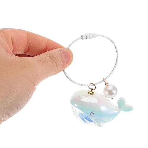 TOPPERFUN Dolphin Keychain, Cute Nar Whal Whale Keychain Wifty, Kawaii Car Creative Pendants, Adorable Bag Ornaments Coin Purse Accessories, Valentines Day Colorful Whale Pearl Model for Women thumbnail 8