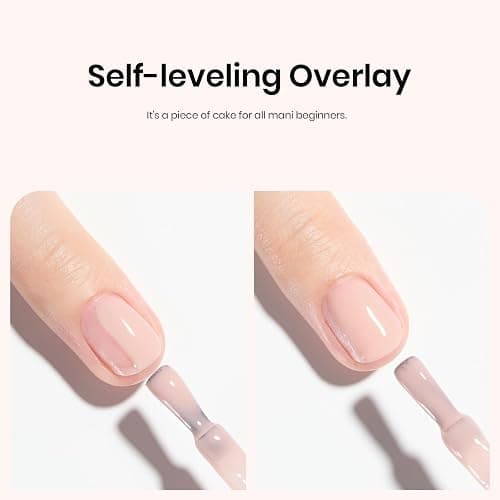 Beetles Color Base Gel Polish, 1pcs 15ml Rubber Base Builder Neutral Nude Gel Base Coat Warm Jade Nail Polish Nail Strengthener UV Led Needed Gift for Women Girls thumbnail 4