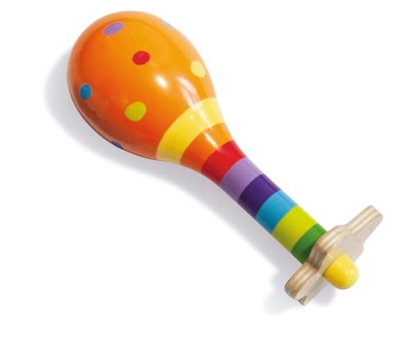 Eichhorn 100003484 Musik Set enthält Rassel, Maracas und Kastagnette, Bunte Musikinstrumente aus Holz, 3 teilig, ab einem Jahr thumbnail 4
