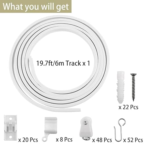 Trimold Premium 6m Ceiling Curtain Track System, Flexible and Durable Design for Effortless Gliding, Ideal for Shower Window RV Room Dividers, Privacy and Home Décor thumbnail 3