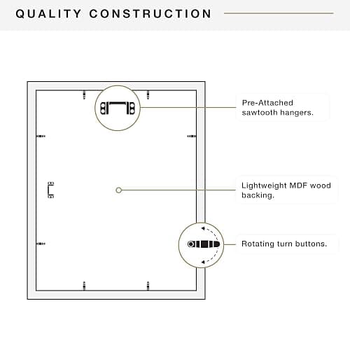MCS Studio Gallery 16x22 Matted Poster Frame with 12x18 Picture Display, Black Woodgrain Engineered Wood Vertical & Horizontal Wall Hanging Large Picture Frame for Photos, Posters & Art Prints (1-Pack) thumbnail 8