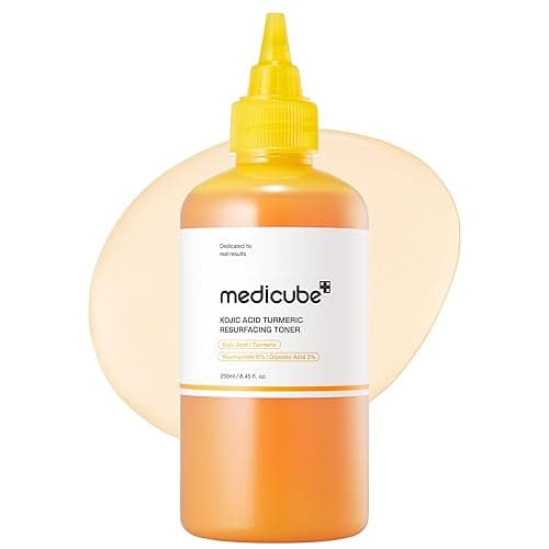 medicube Kojic Acid Turmeric Smoothing Toner for Face & Body | Lightweight Toner for Balancing Uneven Skin Tone & Texture | Niacinamide, Glycolic Acid for Clear Glass Skin | 8.45 fl.oz - Image 1
