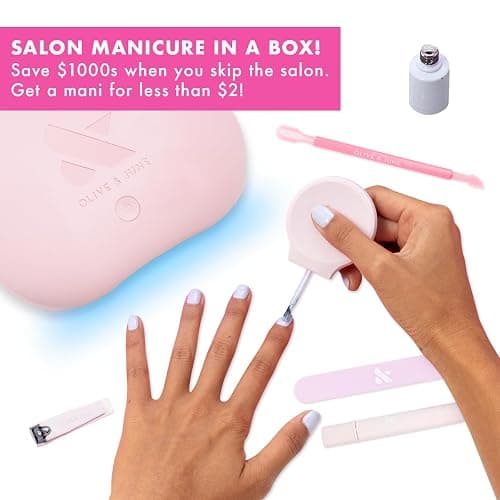 Olive & June Gel Mani System Set | Includes Nail Tools, Peel-Off & Gel Base Coats, Top Coat, LED Lamp, Cuticle Serum & The Poppy | Easy At-Home Mani Kit | 15-Free, Vegan, Cruelty-Free thumbnail 6