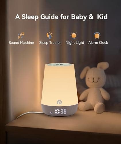 Dreamegg Sleep Trainer Clock for Kids - White Noise Machine with 34 Soothing Sounds, Alarm Clock with Lights, Ok to Wake, Nap Timer, White Noise App Control for Nursery Sleep Bedroom Routine thumbnail 2
