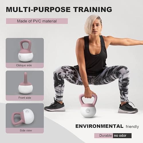 NEALFIT Soft Kettlebell 5LB/10LB/15LB/20LB/25LB, Kettlebells Set Soft Kettle Bell Anti-Slip Grip Weight for Home Gym Strength Training thumbnail 7