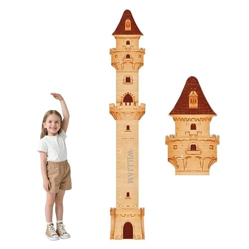 Personalized Wooden Castle Growth Chart Ruler,Custom Kids Height Measurement Ruler,Height Measurement Children,Nursery Wall Decor Baby Room - Image 1