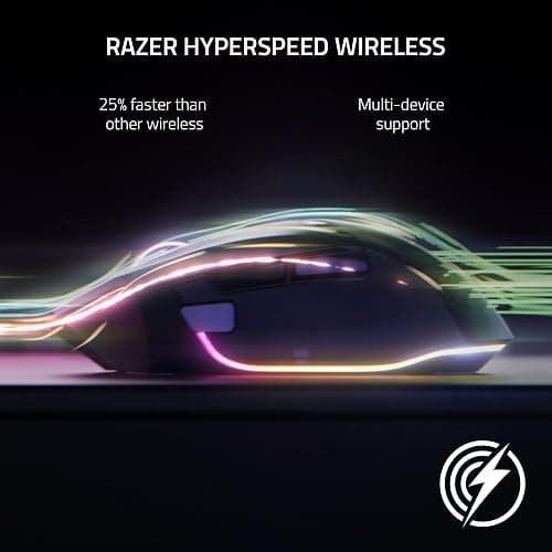 Razer Basilisk V3 Pro Customizable Wireless Gaming Mouse: Fast Optical Switches Gen-3 - HyperScroll Tilt Wheel - Chroma RGB - 11 Programmable Buttons - Focus Pro 30K Optical Sensor - White thumbnail 6