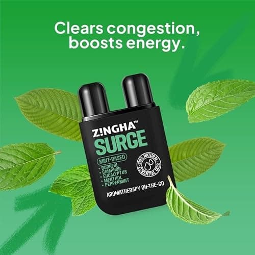 Z!NGHA Dual Nasal Inhaler Stick - Peppermint, Eucalyptus, and Lavender Essential Oil Blend for Focus and Refreshing Aromatherapy, 4 Pack thumbnail 8