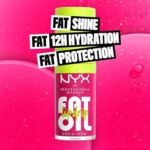 NYX PROFESSIONAL MAKEUP Fat Oil Lip Drip, Moisturizing Lip Oil Gloss, Vegan Tinted Formula, Up to 12 HR Hydration - Supermodel (Shimmering Magenta) thumbnail 2
