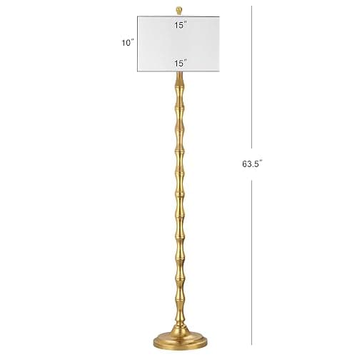 SAFAVIEH Lighting Collection Aurelia Farmhouse Antique Gold 64-inch Living Room Bedroom Home Office Standing Floor Lamp,Metal (LED Bulb Included) thumbnail 2