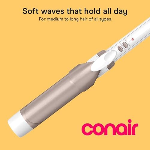 Conair Curling Iron, Double Ceramic, 1 1/2" Barrel, White/Rose Gold | Hair curler and hair waver for medium to long hair with 30 heat settings, built-in heat protection, a cool tip, and auto off thumbnail 2