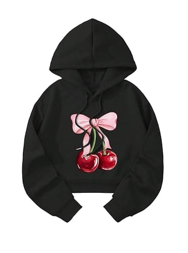 Remidoo Women Graphic Hoodies Cropped Hoodie Pullover Long Sleeve Sweatshirt - Image 1