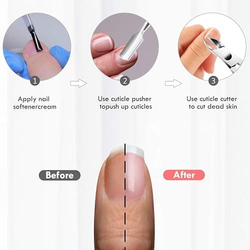 Cuticle Trimmer Cuticle Remover with Cuticle Pusher, XUNXMAS Professional Stainless Steel Durable Pedicure Manicure Tools Cutter Nipper Scissor Clipper for Fingernails and Toenails Dead Skin Silver thumbnail 6