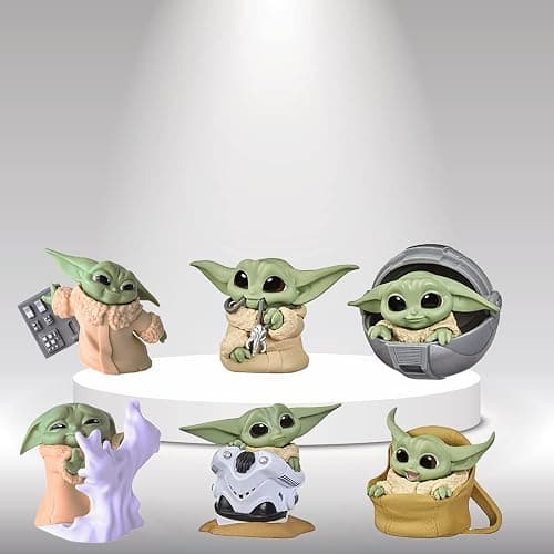 PAZATAO Baby Yoda Gifts,Baby Yoda Action Figure 2.2-Inch,Baby Yoda Doll,Baby Yoda Toys for Kid, Souvenir Desk Decoration for Adult(6 Pack) thumbnail 5