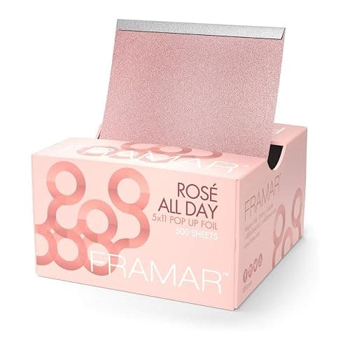 Framar Rosé Hair Foils For Highlighting - Pop Up Hair Foil, Highlight Foils For Hair, Aluminum Foil Sheets, Salon Foils For Hair Stylist, Hair Dye Supplies, Non Slip 500 Pop Up Foil Sheets - Image 1