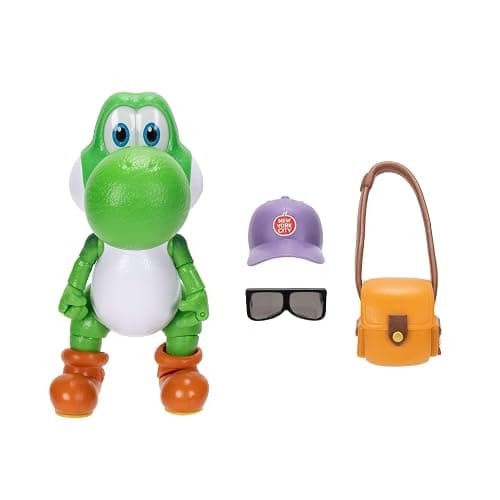 The Super Mario Galaxy Movie 5” Action Figures Series 1 – Yoshi Figure with Hat, Sunglasses, and Satchel Accessories - Premium Details 20 Points of Articulation thumbnail 9