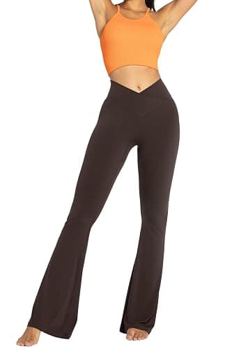 Sunzel Womens Flare Leggings No Front Seam Flare Yoga Pants with Tummy Control Crossover High Waist - 28" / 30" / 32" / 34" thumbnail 7